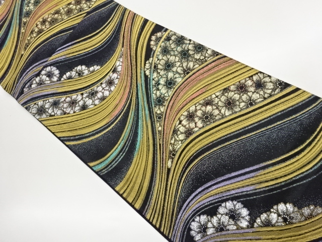 JAPANESE FUKURO OBI / WOVEN FLOWERS